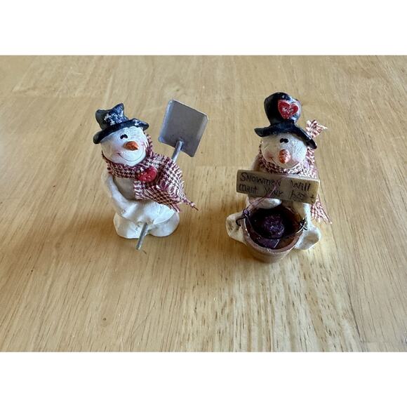 Snowman Will Melt Your Heart & Shovel Snowman Christmas Decoration Figures,1998 - Picture 1 of 9